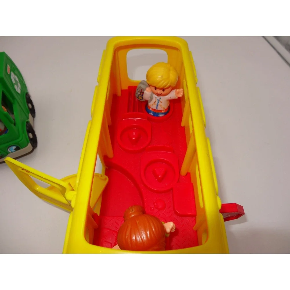 Fisher Price Little People Sit with Me School Bus and Recycling Truck Set